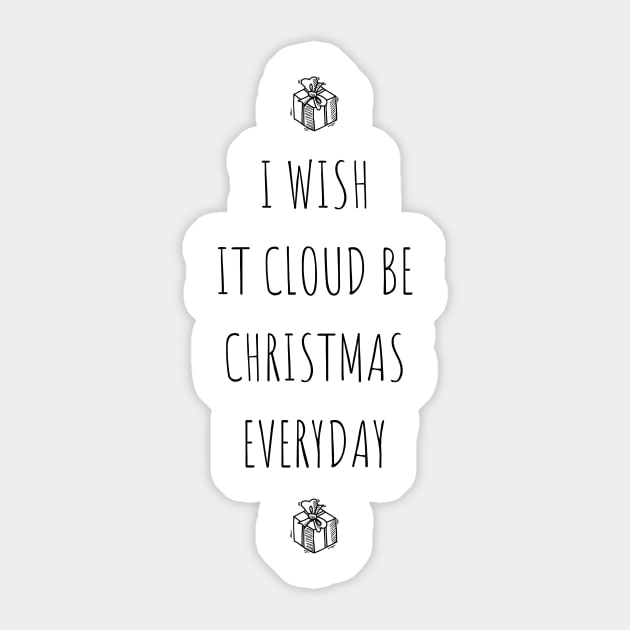 I Wish It Cloud Be Christmas Everyday Sticker by Fluen